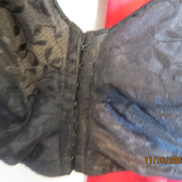 Just My Size 46 DDD Easy On Front Close No Underwire Black Bra - Picture 3 of 4